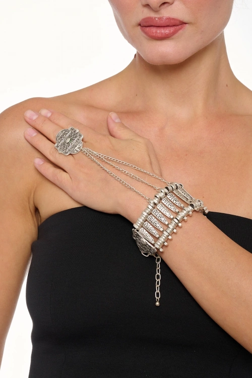 Kiraz Silver Plated Cleopatra Shahmaran Bracelet