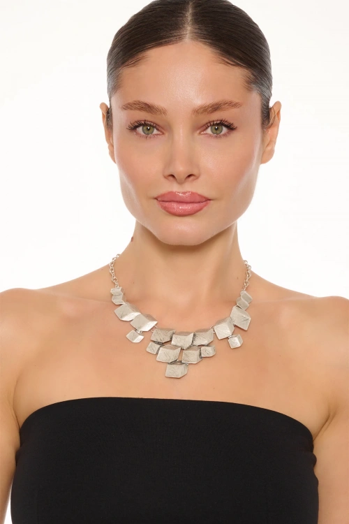 Kiraz Silver Plated Cube Necklace