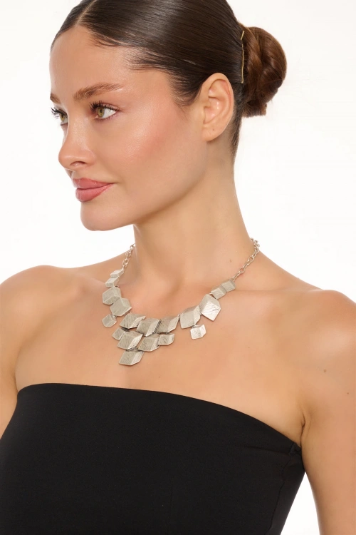 Kiraz Silver Plated Cube Necklace