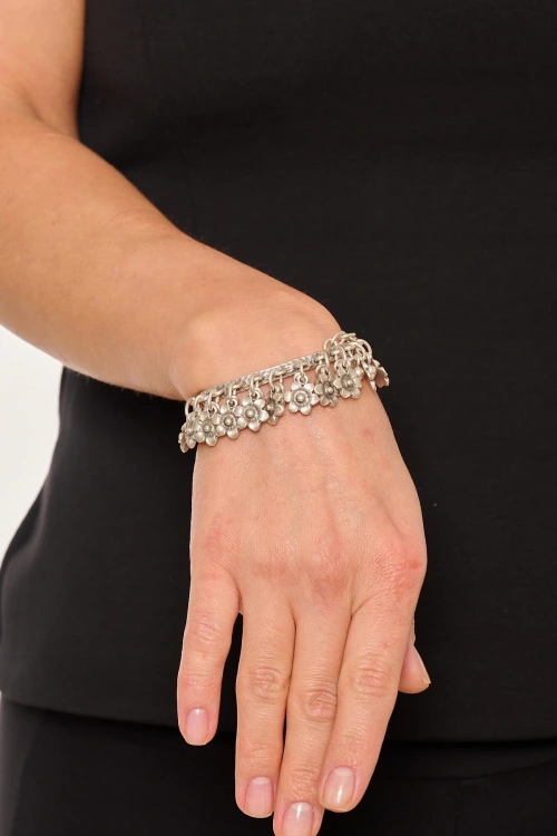 Kiraz Silver Plated Dangling Bracelet
