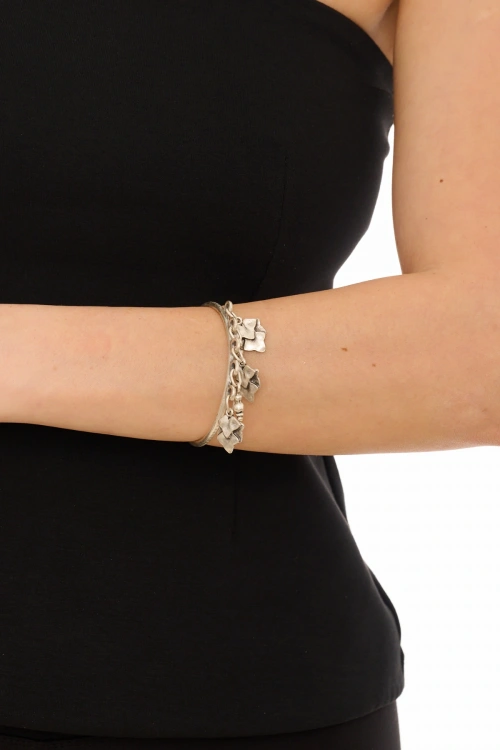 Kiraz Silver Plated Dangling Bracelet