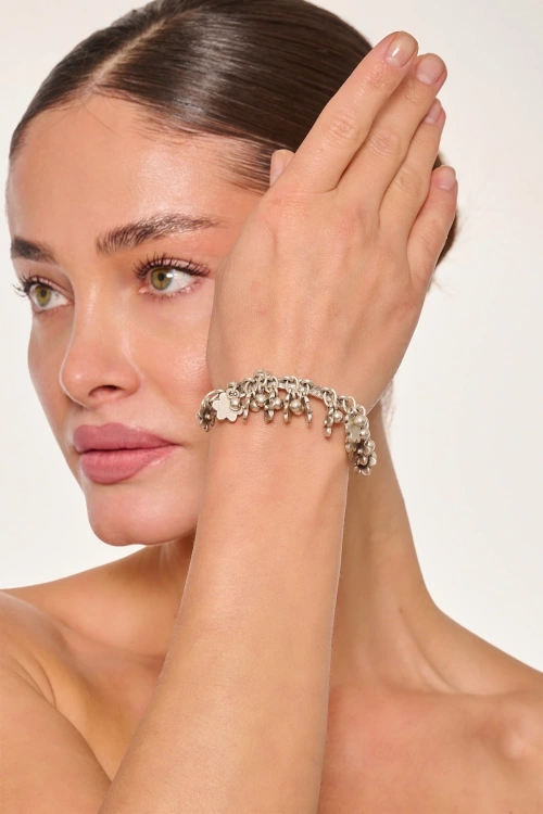 Kiraz Silver Plated Dangling Bracelet