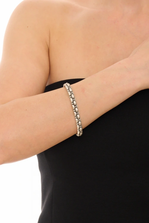 Kiraz Silver Plated Dotted Bracelet