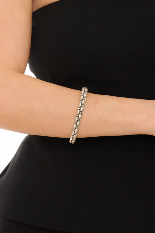 Kiraz Silver Plated Dotted Bracelet