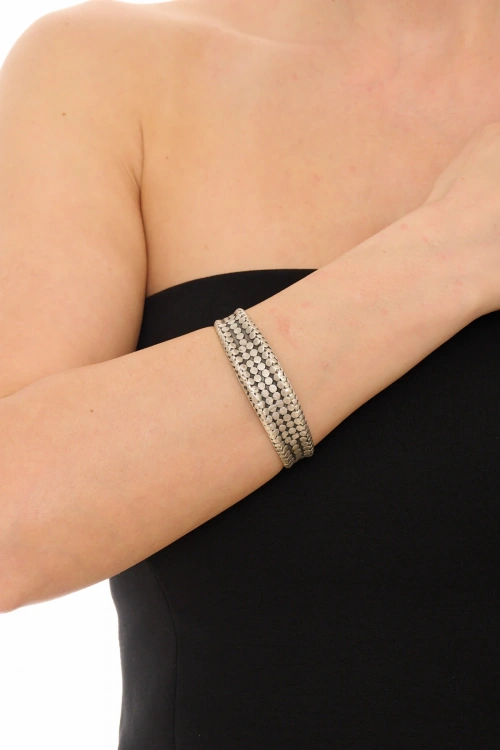 Kiraz Silver Plated Dotted Bracelet