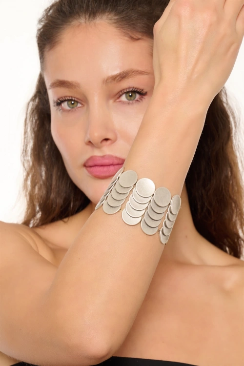 Kiraz Silver Plated Elastic Bracelet