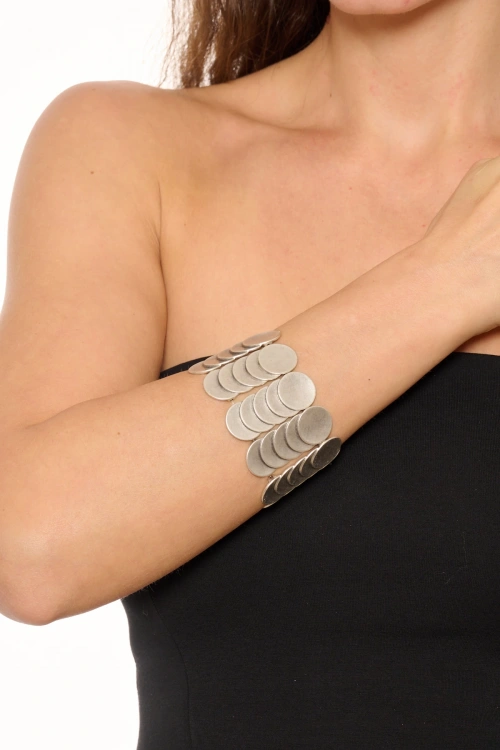 Kiraz Silver Plated Elastic Bracelet