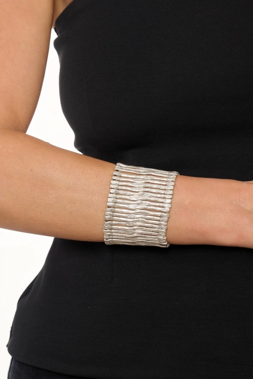 Kiraz Silver Plated Elastic Bracelet