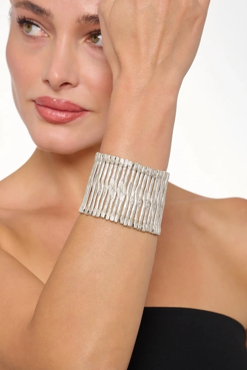 Kiraz Silver Plated Elastic Bracelet