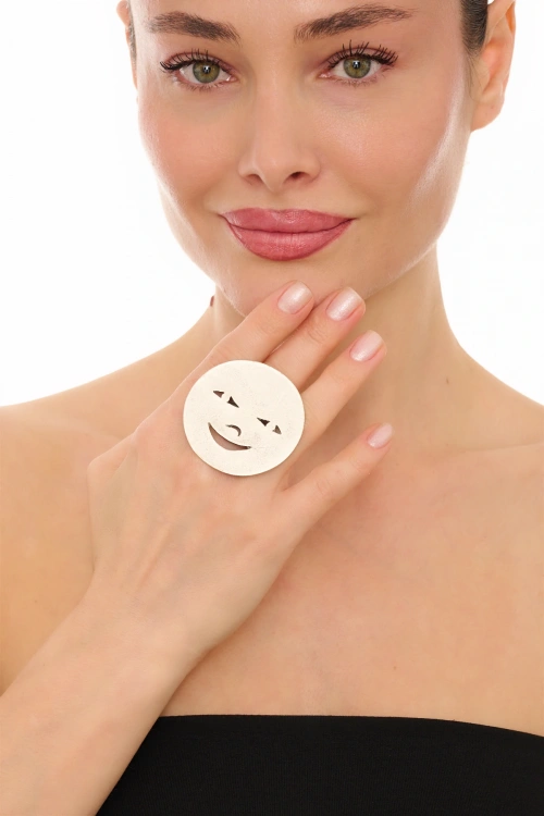 Kiraz Silver Plated Face Ring