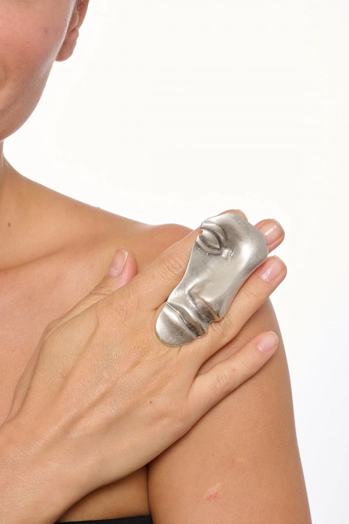 Kiraz Silver Plated Face Ring