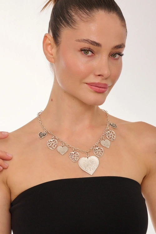 Kiraz Silver Plated Heart Necklace
