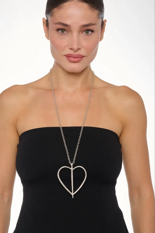 Kiraz Silver Plated Heart Necklace