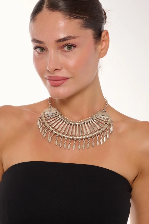 Kiraz Cleopatra Silver Plated Necklace