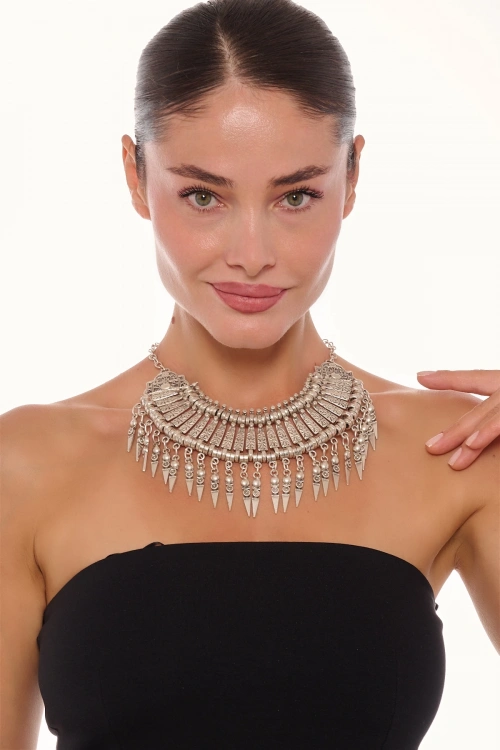 Kiraz Cleopatra Silver Plated Necklace