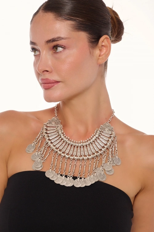 Kiraz Cleopatra Silver Plated Necklace