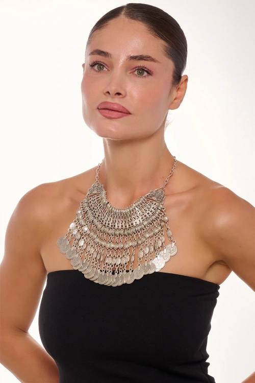 Kiraz Cleopatra Silver Plated Necklace