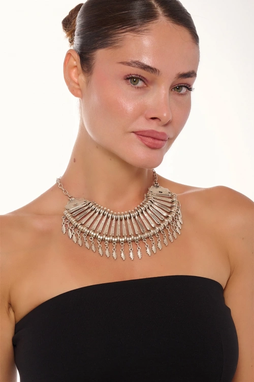 Kiraz Cleopatra Silver Plated Necklace