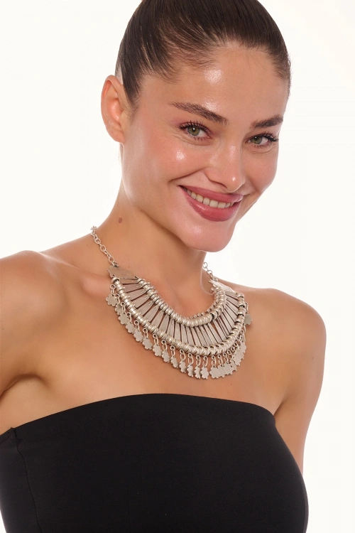 Kiraz Cleopatra Silver Plated Necklace