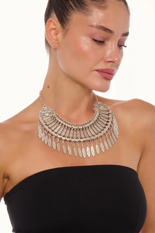 Kiraz Cleopatra Silver Plated Necklace
