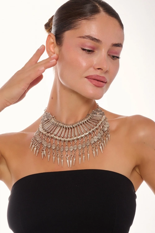 Kiraz Cleopatra Silver Plated Necklace