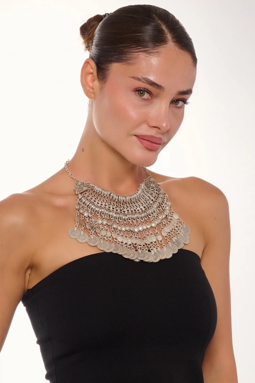 Kiraz Cleopatra Silver Plated Necklace