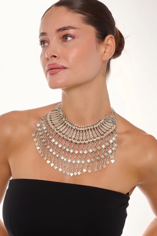 Kiraz Cleopatra Silver Plated Necklace