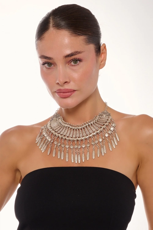 Kiraz Cleopatra Silver Plated Necklace