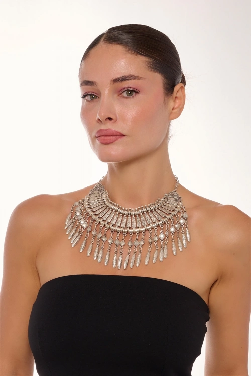 Kiraz Cleopatra Silver Plated Necklace