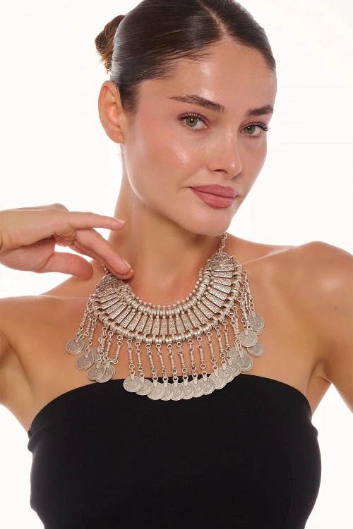 Kiraz Cleopatra Silver Plated Necklace