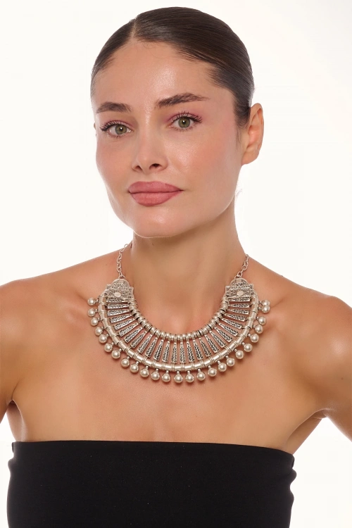 Kiraz Cleopatra Silver Plated Necklace