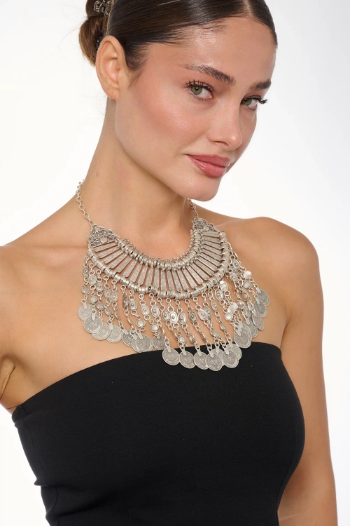 Kiraz Cleopatra Silver Plated Necklace