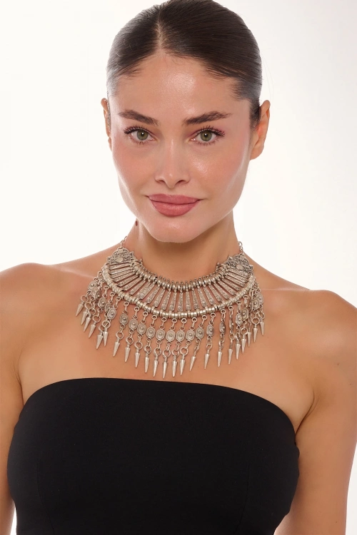 Kiraz Cleopatra Silver Plated Necklace