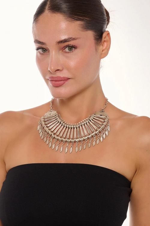 Kiraz Cleopatra Silver Plated Necklace