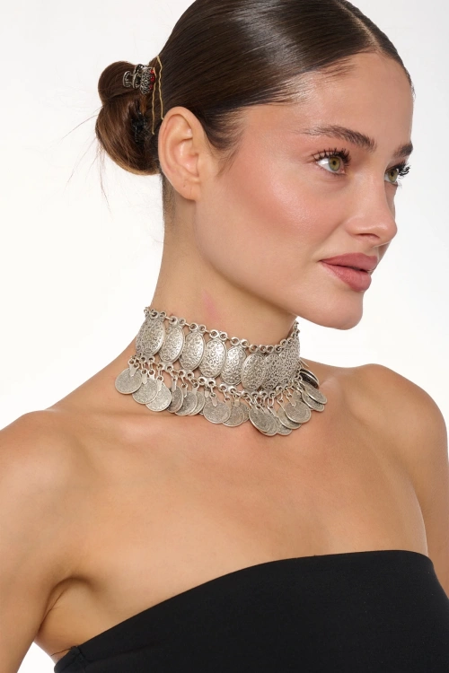 Kiraz Silver Plated Choker