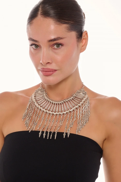 Kiraz Cleopatra Silver Plated Necklace