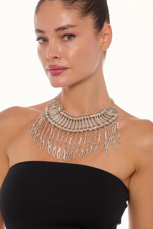 Kiraz Cleopatra Silver Plated Necklace