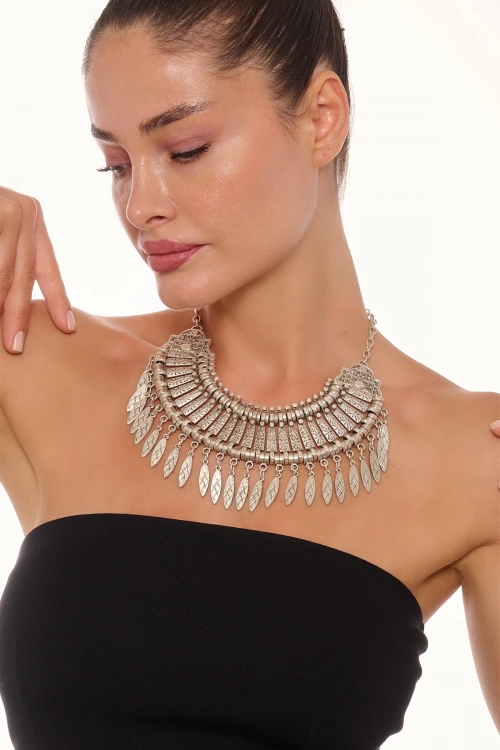 Kiraz Cleopatra Silver Plated Necklace