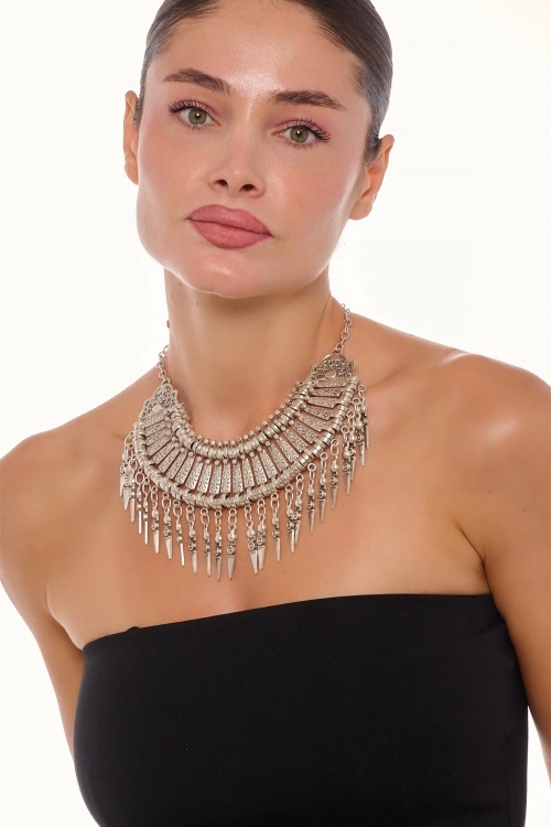 Kiraz Cleopatra Silver Plated Necklace