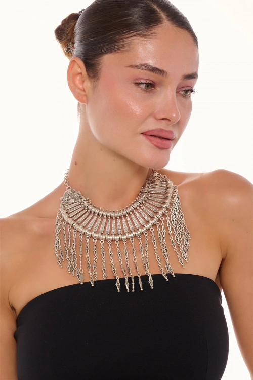 Kiraz Cleopatra Silver Plated Necklace