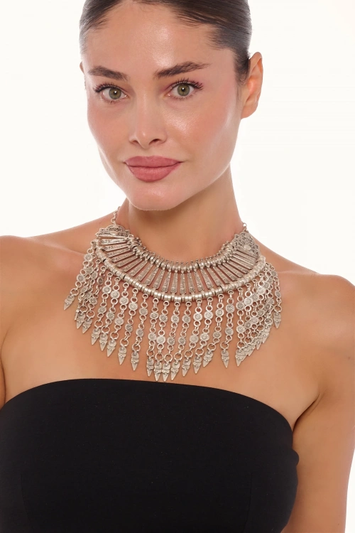 Kiraz Cleopatra Silver Plated Necklace