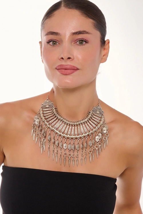 Kiraz Cleopatra Silver Plated Necklace