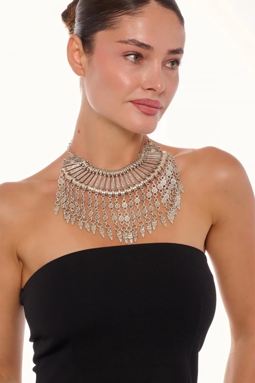 Kiraz Cleopatra Silver Plated Necklace