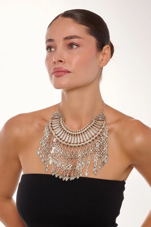 Kiraz Cleopatra Silver Plated Necklace