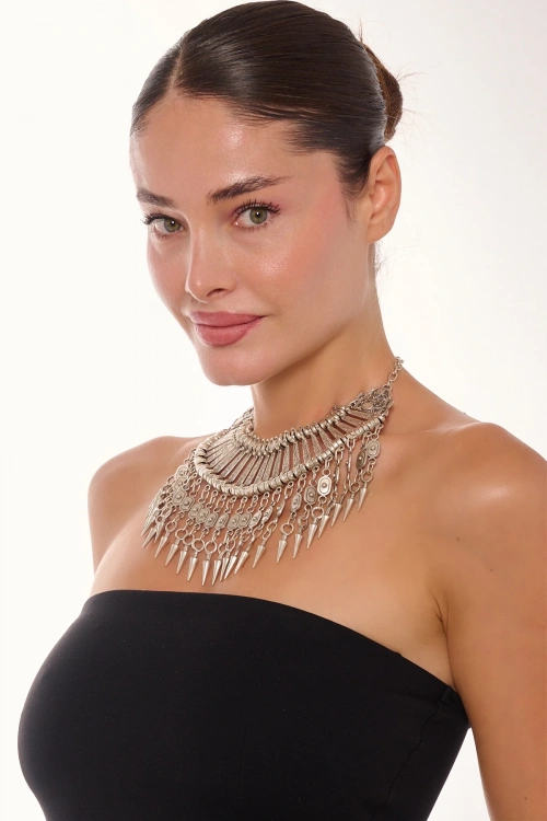 Kiraz Cleopatra Silver Plated Necklace