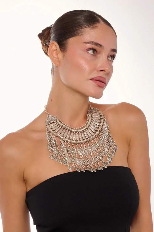 Kiraz Cleopatra Silver Plated Necklace
