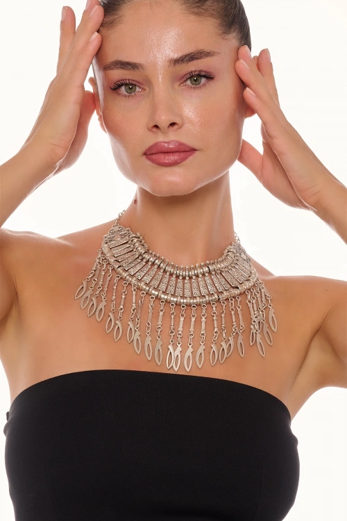 Kiraz Cleopatra Silver Plated Necklace