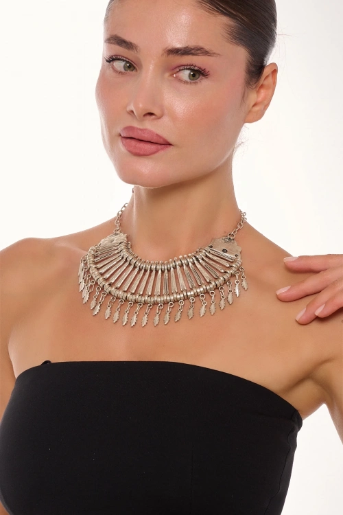 Kiraz Cleopatra Silver Plated Necklace