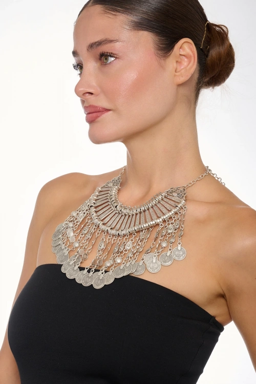 Kiraz Cleopatra Silver Plated Necklace