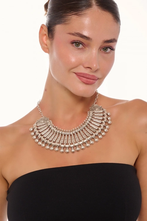 Kiraz Cleopatra Silver Plated Necklace